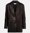 Nour Hammour Cass Leather Blazer In Black