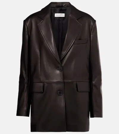 Nour Hammour Cass Leather Blazer In Black