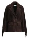 Nour Hammour Cassidy Fringed Jacket In Brown