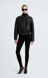 Nour Hammour Clint Lambskin Leather Jacket In Black