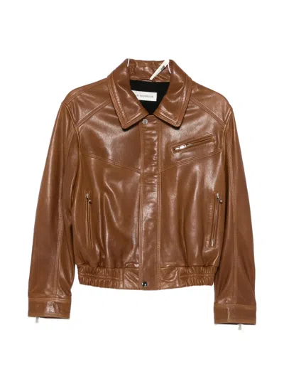 Nour Hammour Clint Leather Jacket In White