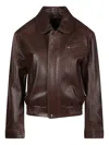 Nour Hammour Clint Zipped-up Jacket In Brown