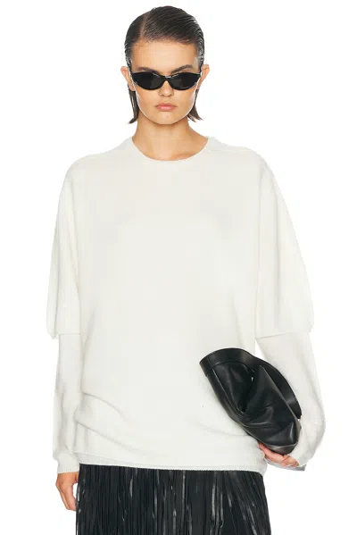 Nour Hammour Cobain Layered Knit Sweater In Ivory