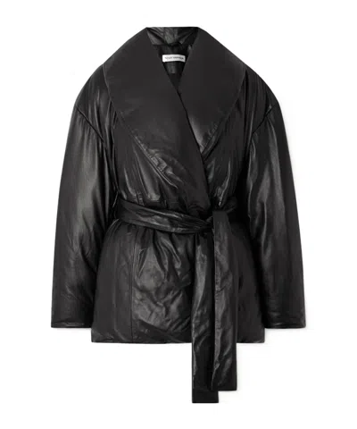 NOUR HAMMOUR CORA WITH A BELTED LEATHER JACKET