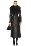Nour Hammour Dakota Leather Trench Coat In Syrup