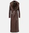 Nour Hammour Dakota Leather Trench Coat In Brown