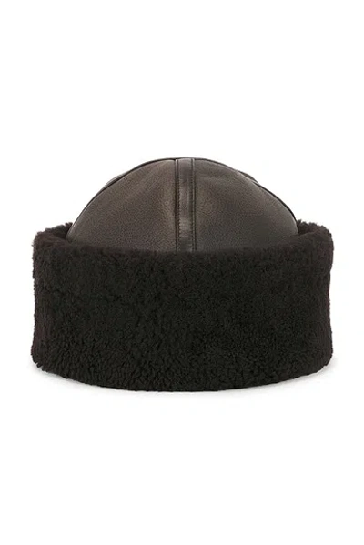Nour Hammour Dallen Shearling Hat In Brown
