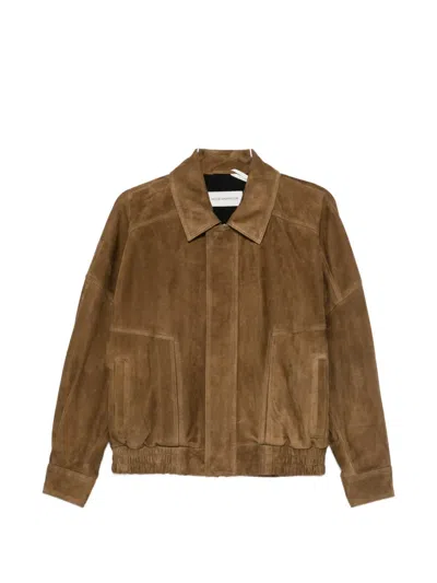 Nour Hammour Dalma Suede Jacket In Brown