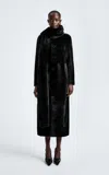 Nour Hammour Daphne Shearling Coat In Black