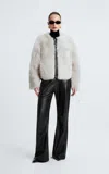 Nour Hammour Dianne Lambskin Shearling Jacket In Light Grey