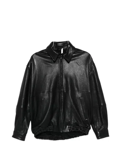 Nour Hammour Doran Leather Jacket In Black