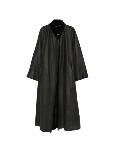 Nour Hammour Dorian Shearling Coat In Black