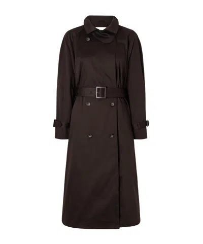 Nour Hammour Marchand Cotton-blend Trench Coat In Brown