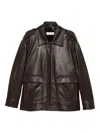 Nour Hammour Drey Leather Jacket In Brown