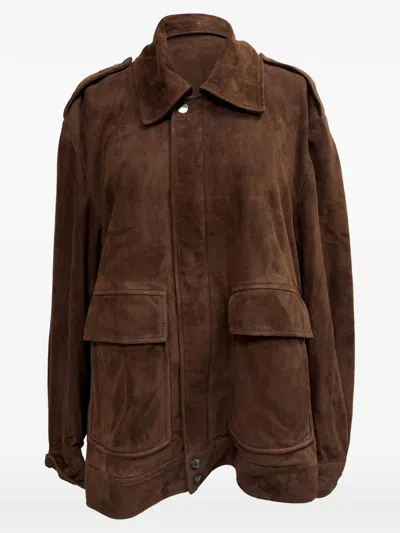 Pre-owned Nour Hammour Drey Field Jacket In Brown