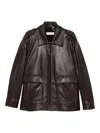 Nour Hammour Drey Leather Jacket In Brown