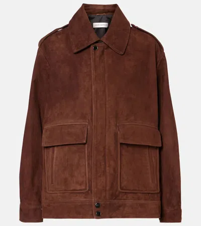 Nour Hammour Drey Suede Jacket In Brown