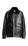 Nour Hammour Drey Vintage Lambskin Leather Jacket In Black