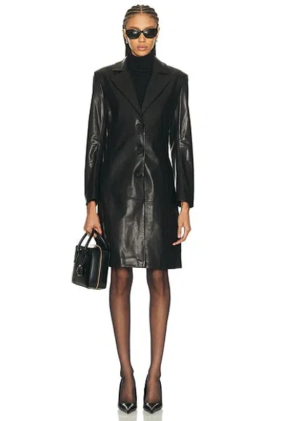 Nour Hammour Eames Paneled Leather Jacket In Black
