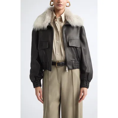Nour Hammour Ellery Aviator Bomber In Noir Classique