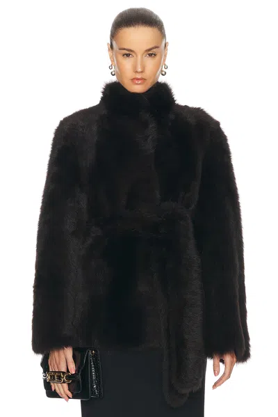 Nour Hammour Elsa Coat In Chocolat Fondant