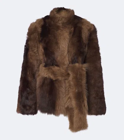 Nour Hammour Elsa Shearling Jacket In Brown