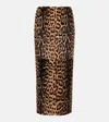 Nour Hammour Elyse Leopard-print Shearling Pencil Skirt In Brown