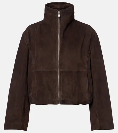 Nour Hammour Etienne Suede Jacket In Brown