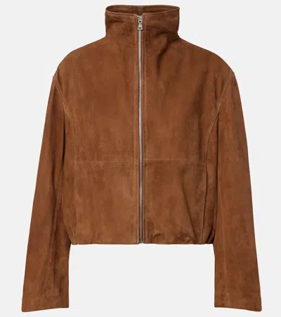Nour Hammour Etienne Suede Jacket In Brown