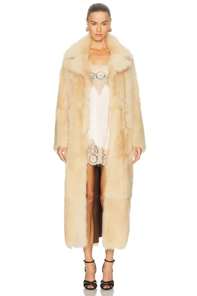 Nour Hammour Evita Long Coat In Yellow