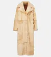 Nour Hammour Evita Long Shearling Coat In Neutral