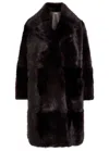 Nour Hammour Evita Shearling Coat In Brown