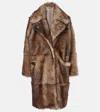 Nour Hammour Evita Shearling Coat In Brown