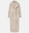 Nour Hammour Evita Shearling Coat In Neutrals