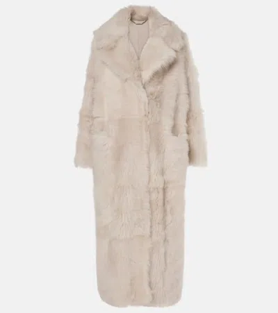 Nour Hammour Evita Shearling Coat In Neutrals