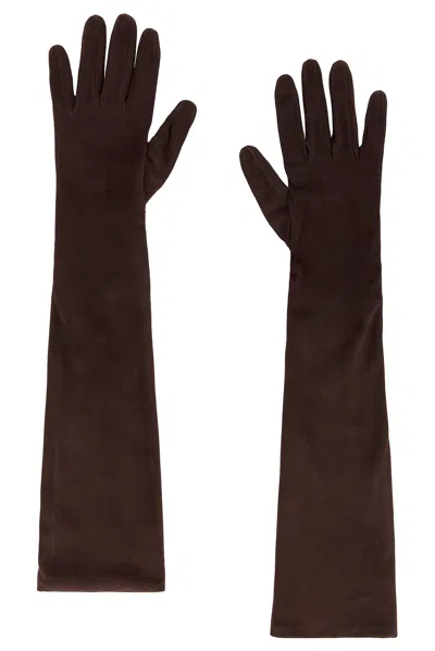 Nour Hammour Extra Long Glove In Chocolate