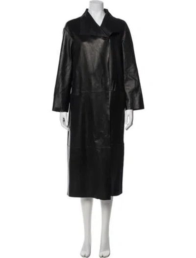Pre-owned Nour Hammour Faux Fur Coat In Black