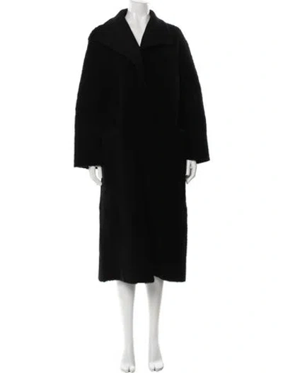 Pre-owned Nour Hammour Faux Fur Coat In Black