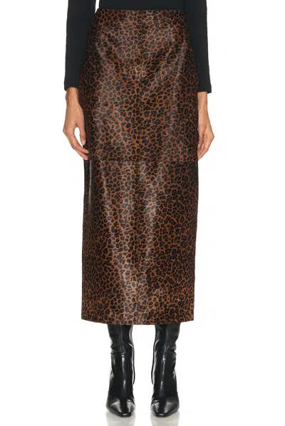 Nour Hammour For Fwrd Elisse Ponyhair Skirt In Brown