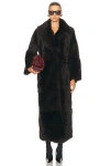 Nour Hammour For Fwrd Evita Extra Long Coat In Chocolat Fondant