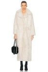 Nour Hammour For Fwrd Evita Extra Long Coat In Cloud