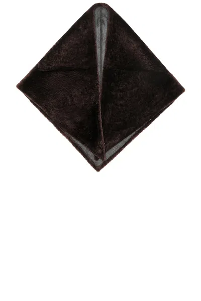 Nour Hammour Foulard Shearling Headscarf In Brown