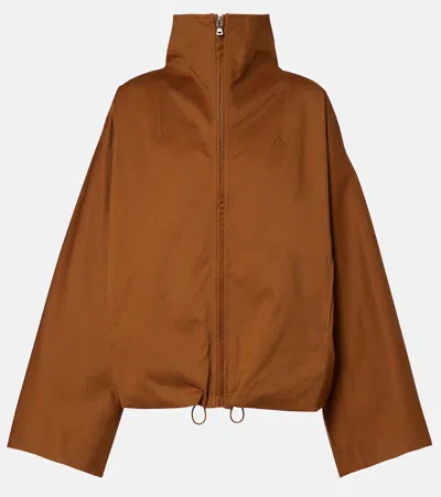 Nour Hammour Francois Cotton-blend Jacket In Brown