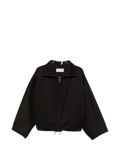 Nour Hammour Francois High-neck Zip-up Jacket In Black