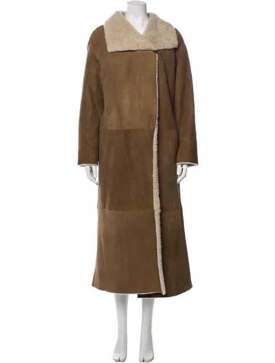 Pre-owned Nour Hammour Fur Coat In Brown