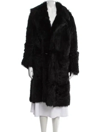 Pre-owned Nour Hammour Fur Faux Fur Coat In Black