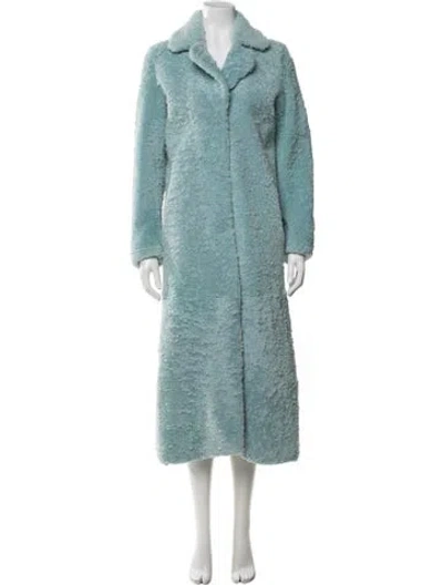 Pre-owned Nour Hammour Fur Faux Fur Coat In Blue