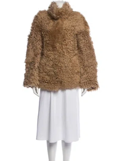 Pre-owned Nour Hammour Fur Fur Jacket In Brown