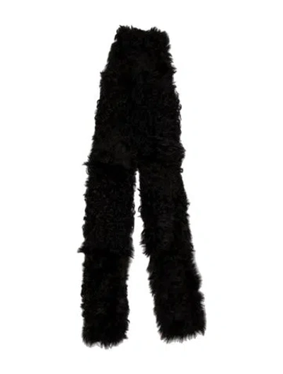Pre-owned Nour Hammour Fur Scarf In Black