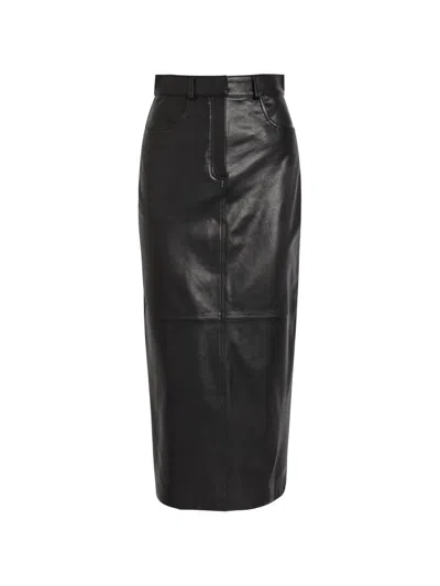Nour Hammour Ghalia Pocket Panelled Midi Skirt In Black